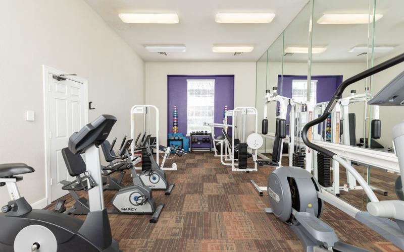 a room with exercise equipment